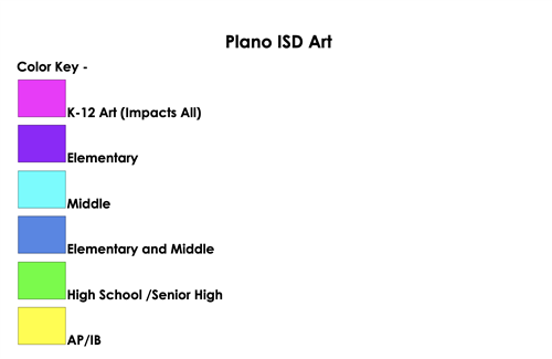 Color key for PISD Art Calendar 